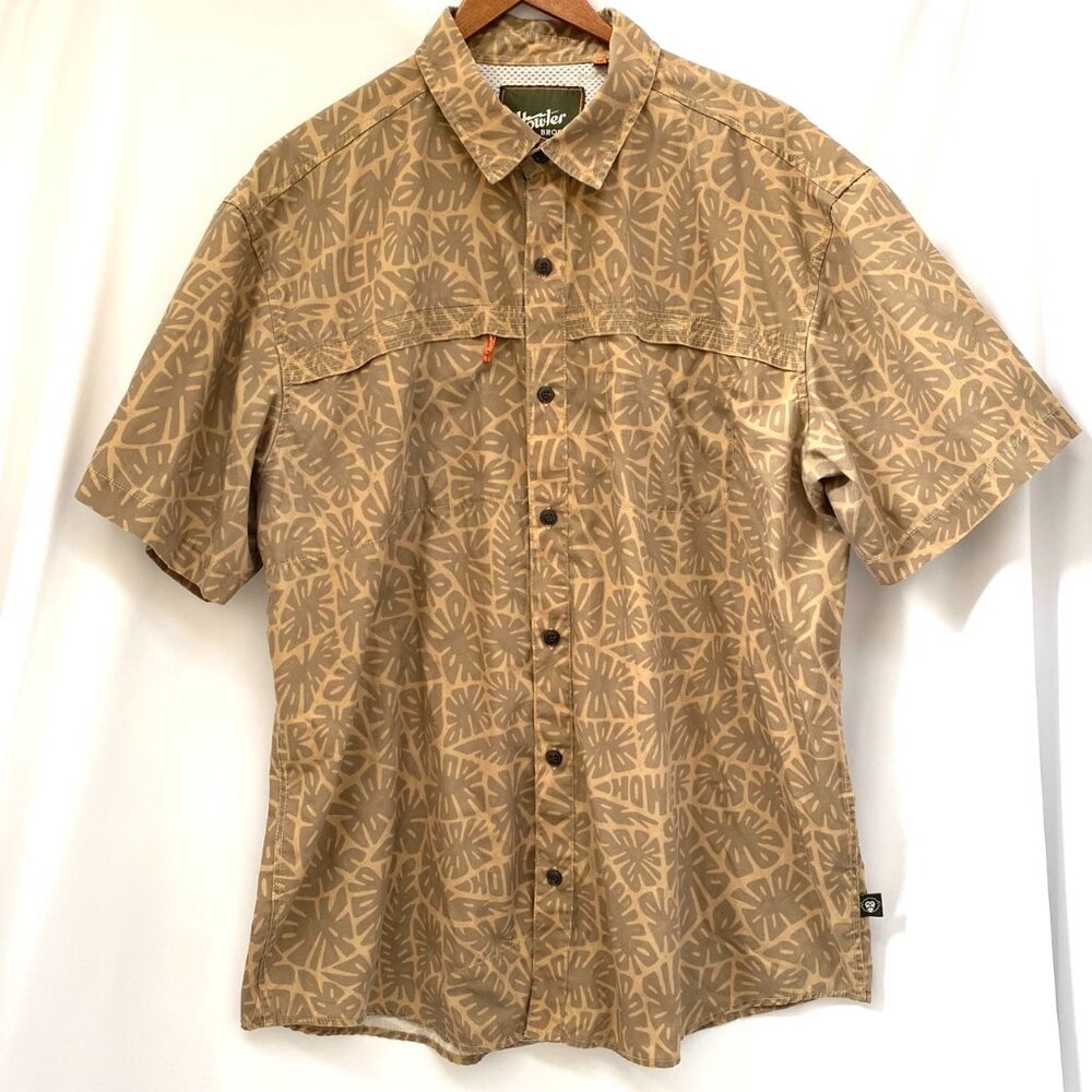Howler Brothers Tidepool Tech Shirt XL Green Button Up Tropical Fishing Outdoor